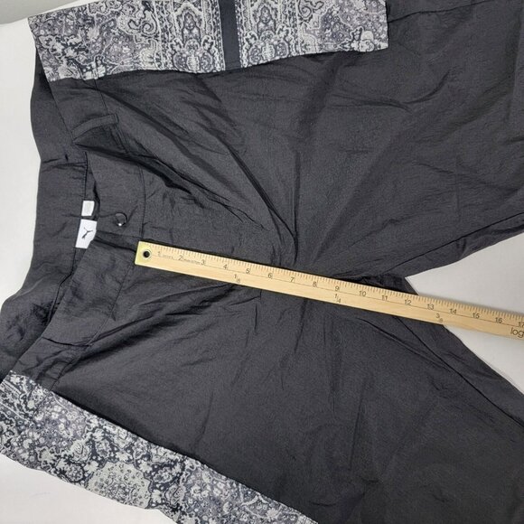 Puma Les Benjamins Black Pants Gray Print Zip Cover Over Pockets Track Size XL + - Picture 8 of 9